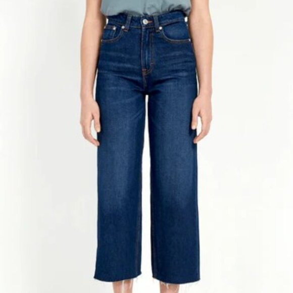 Frank and Oak Nina Wide Leg Cropped Jeans - Picture 1 of 8